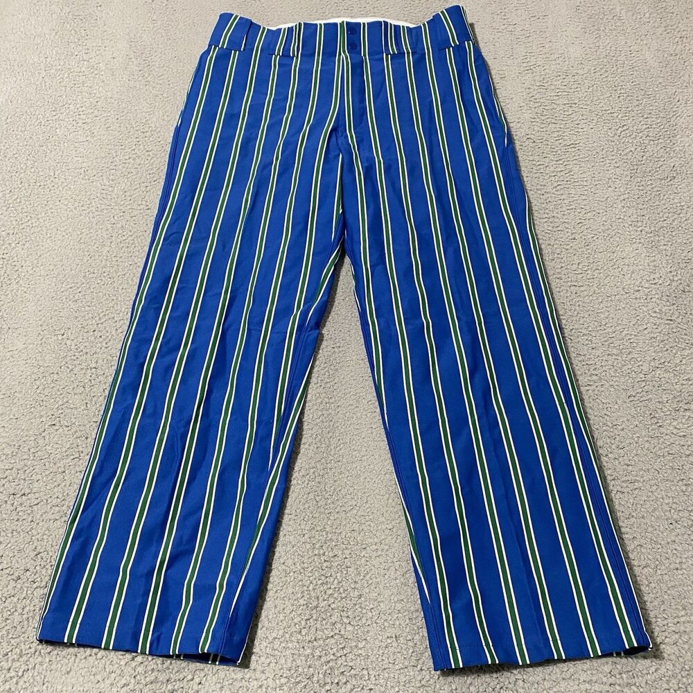 Vintage Boombah Ultimate Softball Baseball Pants Mens 36 Long Blue Green Striped